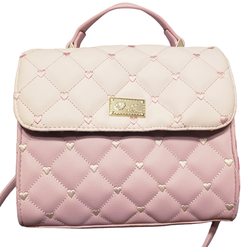 Betsey Johnson Heart Embroidered faux leather purse